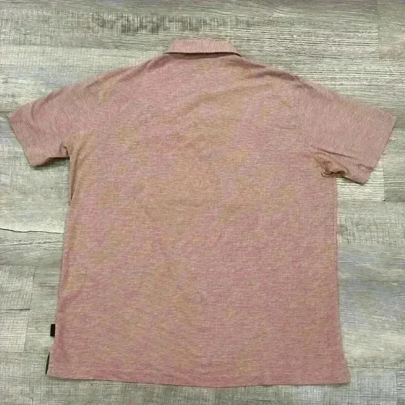 Patagonia Mens Orange Gray Striped Short Sleeve Three Button Polo Shirt Size XL - Picture 6 of 10